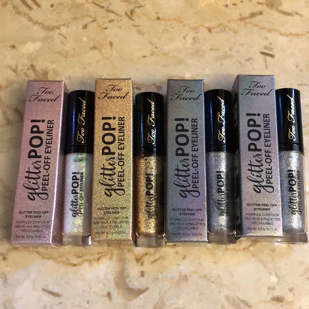 (4) Too Faced glitter pop peel off eyeliner